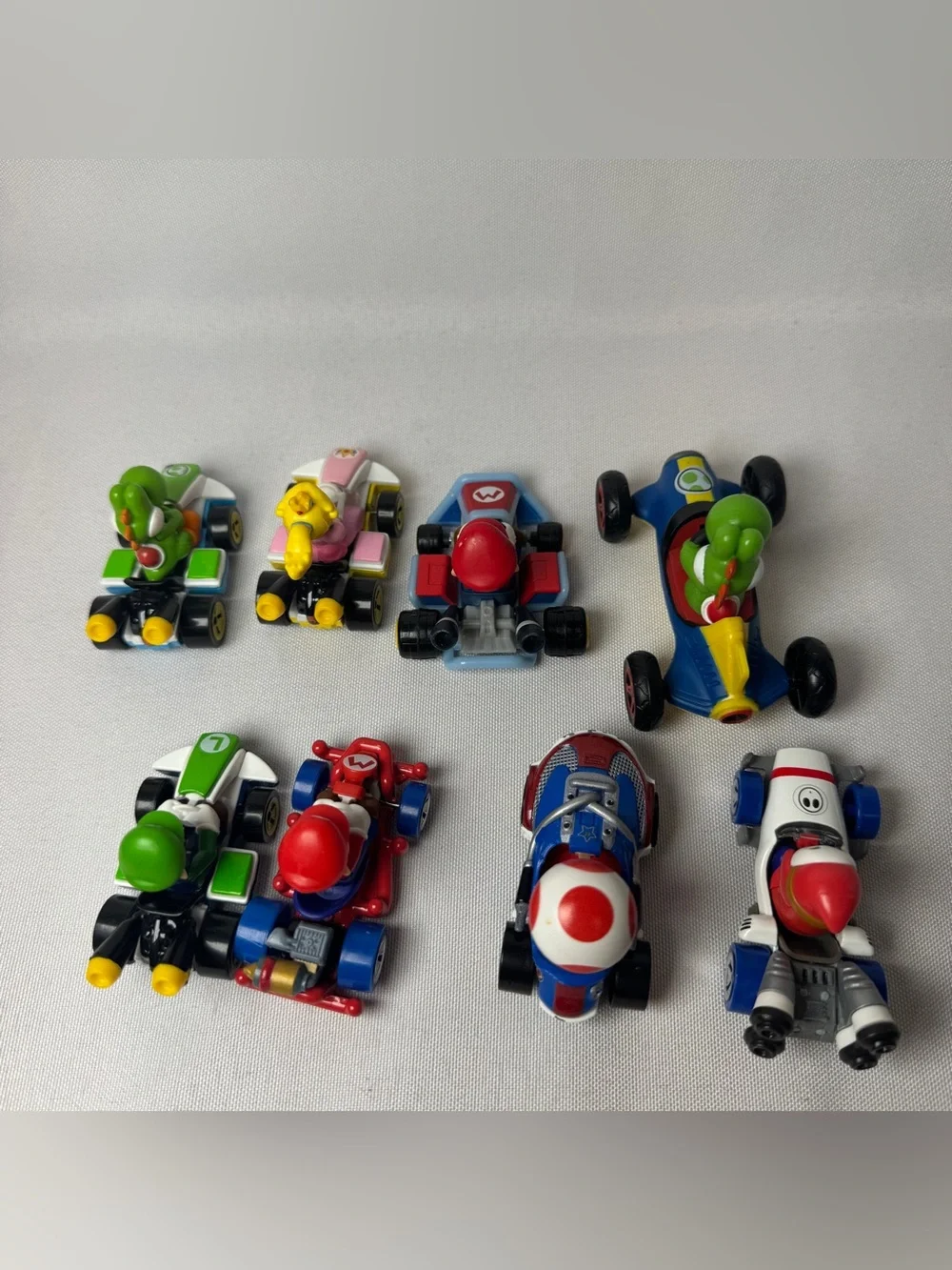 Lot of 8 Nintendo Mario Kart Toy cars Set